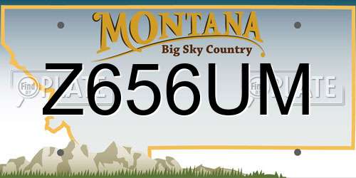 Z656UM Montana License Plate