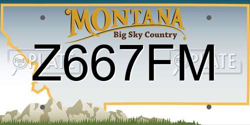 Z667FM Montana License Plate