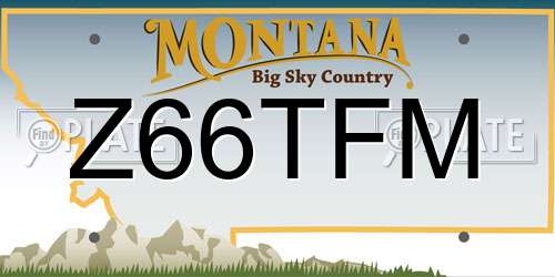 Z66TFM Montana License Plate