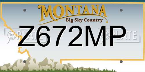 Z672MP Montana License Plate