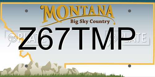 Z67TMP Montana License Plate