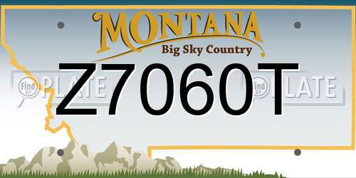 Z7060T Montana License Plate