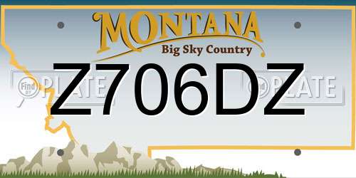 Z706DZ Montana License Plate