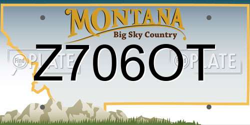 Z706OT Montana License Plate
