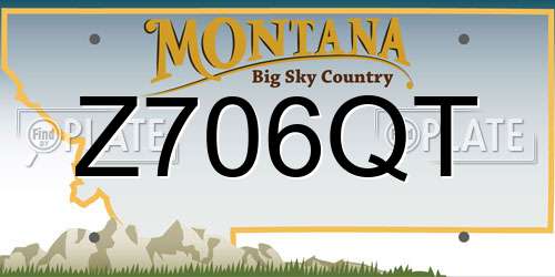 Z706QT Montana License Plate
