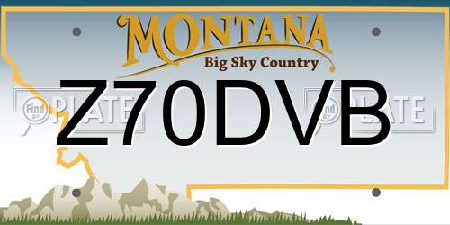 Z70DVB Montana License Plate