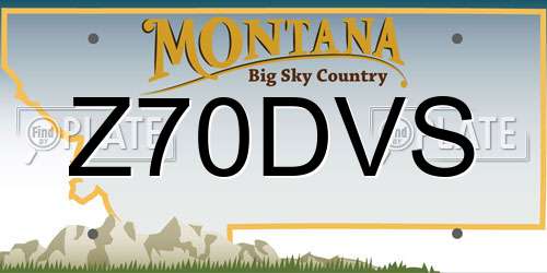 Z70DVS Montana License Plate