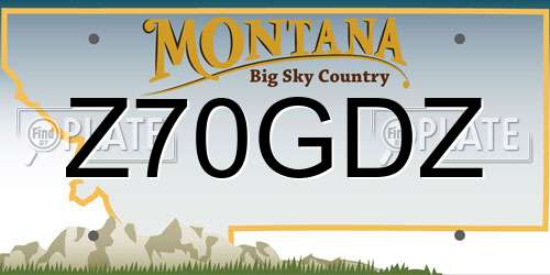 Z70GDZ Montana License Plate