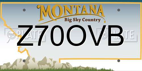 Z70OVB Montana License Plate
