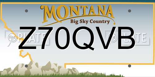 Z70QVB Montana License Plate
