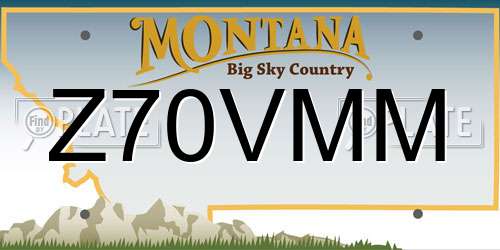 Z70VMM Montana License Plate