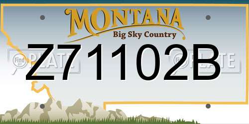 Z71102B Montana License Plate