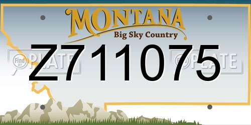 Z711075 Montana License Plate