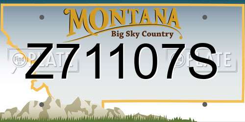 Z71107S Montana License Plate
