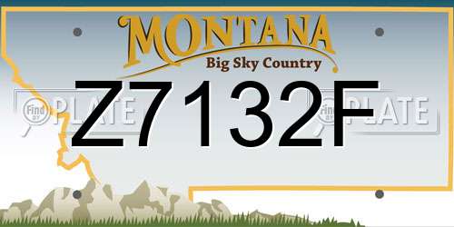 Z7132F Montana License Plate