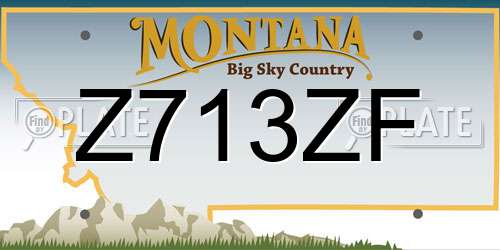 Z713ZF Montana License Plate