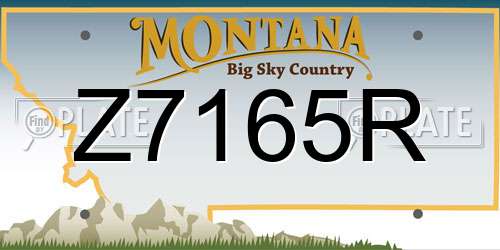 Z7165R Montana License Plate