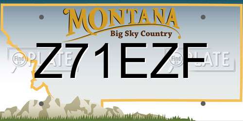Z71EZF Montana License Plate
