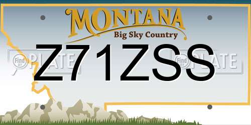 Z71ZSS Montana License Plate