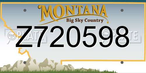 Z720598 Montana License Plate