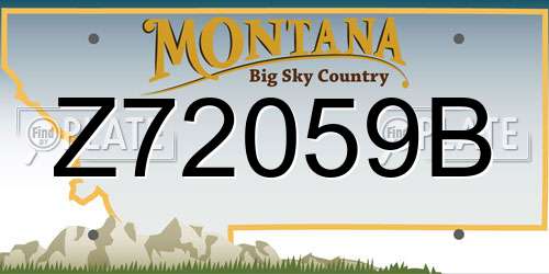 Z72059B Montana License Plate