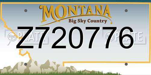 Z720776 Montana License Plate