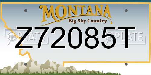Z72085T Montana License Plate