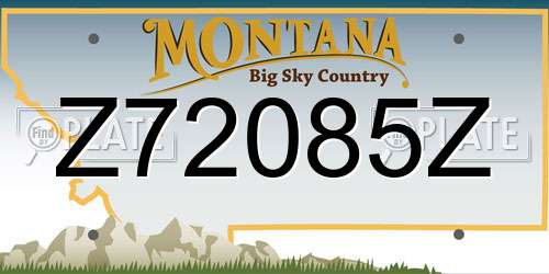 Z72085Z Montana License Plate