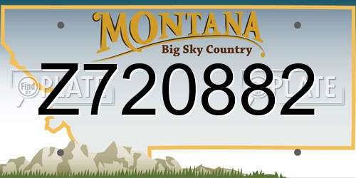 Z720882 Montana License Plate