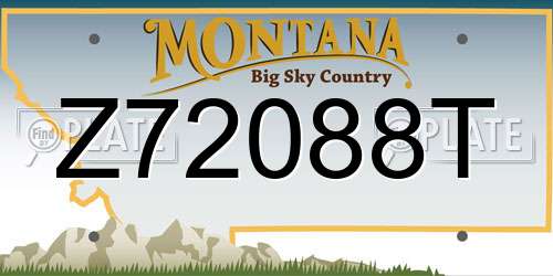 Z72088T Montana License Plate