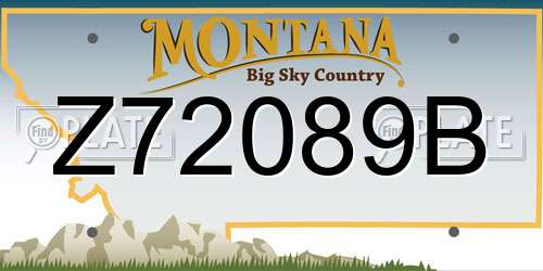 Z72089B Montana License Plate