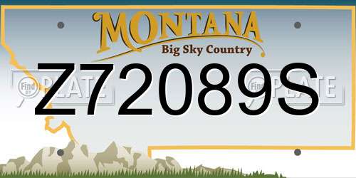 Z72089S Montana License Plate
