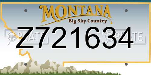 Z721634 Montana License Plate