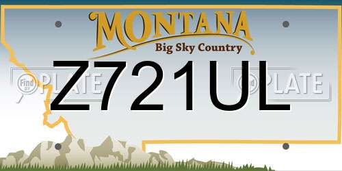 Z721UL Montana License Plate
