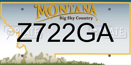 Z722GA Montana License Plate