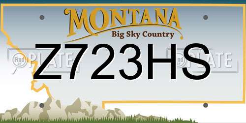 Z723HS Montana License Plate