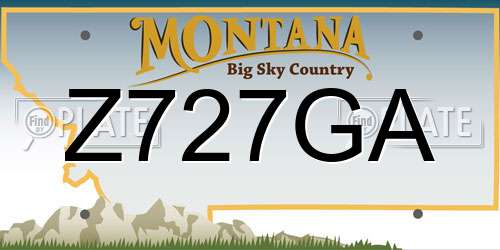 Z727GA Montana License Plate
