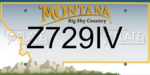 Z729IV Montana License Plate