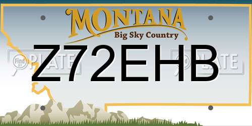 Z72EHB Montana License Plate