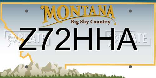 Z72HHA Montana License Plate