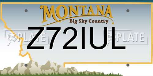 Z72IUL Montana License Plate