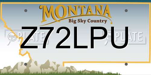 Z72LPU Montana License Plate