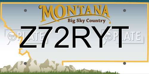 Z72RYT Montana License Plate