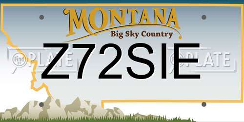 Z72SIE Montana License Plate