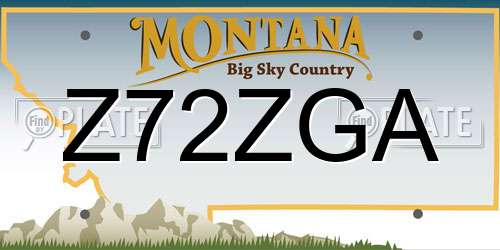 Z72ZGA Montana License Plate