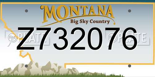 Z732076 Montana License Plate