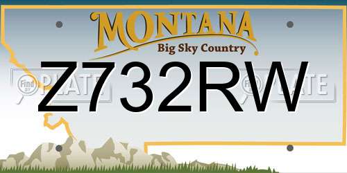 Z732RW Montana License Plate