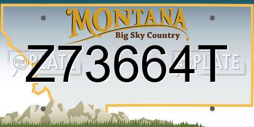 Z73664T Montana License Plate
