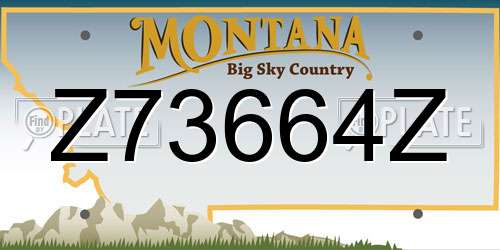 Z73664Z Montana License Plate