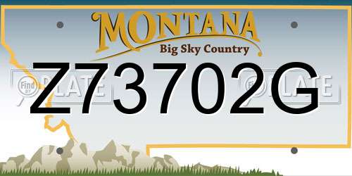 Z73702G Montana License Plate